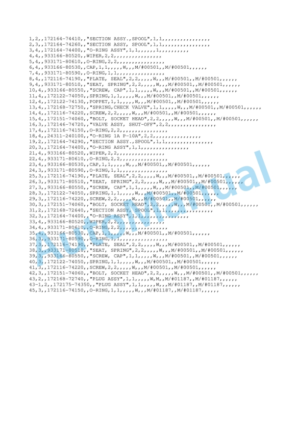 Yanmar ViO40 Crawler Backhoe Parts Catalog Y00K2892-3