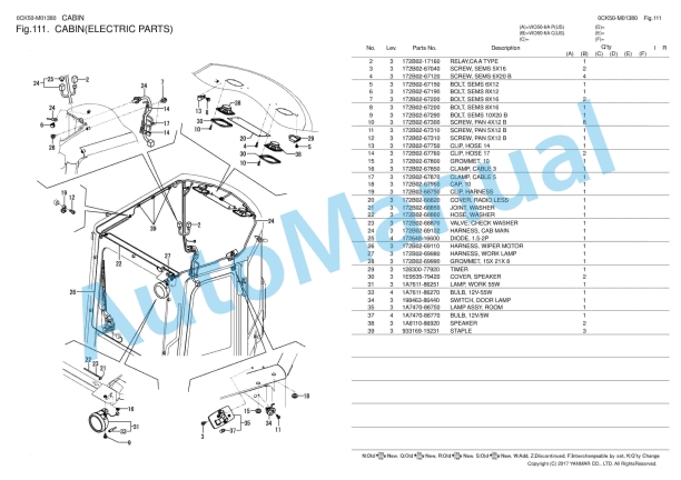 Yanmar ViO50-6A Excavator Parts Catalog 2 Yanmar ViO50-6A Excavator Parts Catalog - Image 2