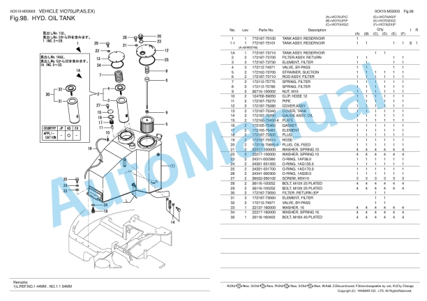 Yanmar ViO70 Crawler Backhoe Parts Catalog 0CK10-M33003 3 Yanmar ViO70 Crawler Backhoe Parts Catalog 0CK10-M33003 - Image 3