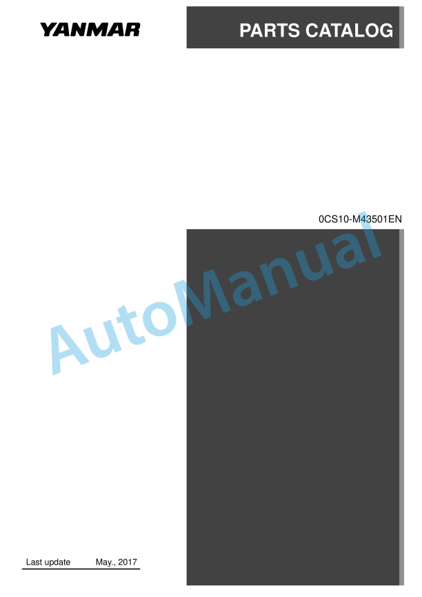 Yanmar ViO75-A Excavator Parts Catalog