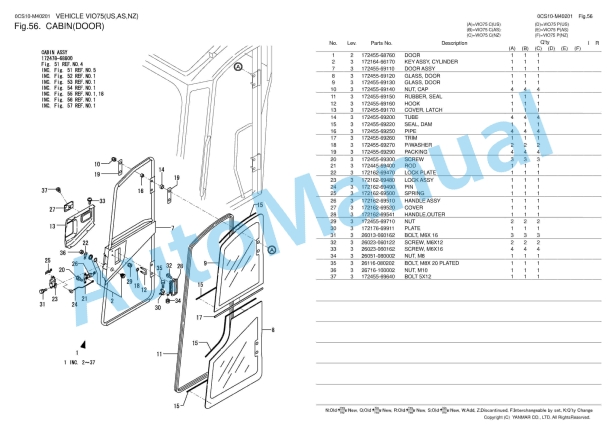 Yanmar ViO75 Crawler Backhoe Parts Catalog 0CS10-M40201 2 Yanmar ViO75 Crawler Backhoe Parts Catalog 0CS10-M40201 - Image 2