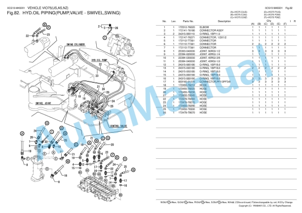 Yanmar ViO75 Crawler Backhoe Parts Catalog 0CS10-M40201 4 Yanmar ViO75 Crawler Backhoe Parts Catalog 0CS10-M40201 - Image 4