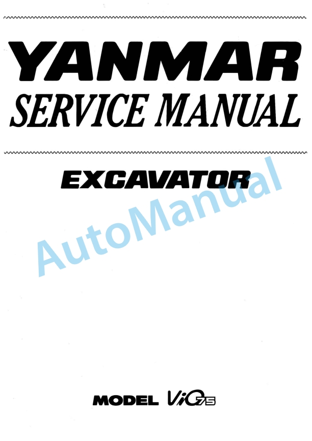 Yanmar ViO75 Excavator Service Manual