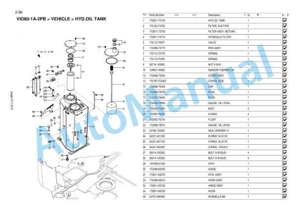 Yanmar ViO80-1A Articulated Boom Hydraulic Excavator Parts Catalog-3