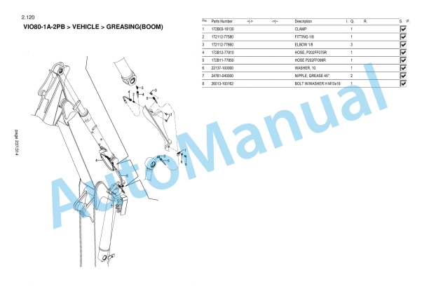 Yanmar ViO80-1A Articulated Boom Hydraulic Excavator Parts Catalog-4