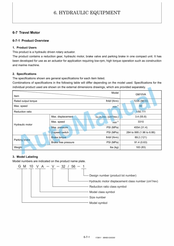 Yanmar ViO80-1A (YCEE) Excavator Service Manual 3 Yanmar ViO80-1A (YCEE) Excavator Service Manual - Image 3