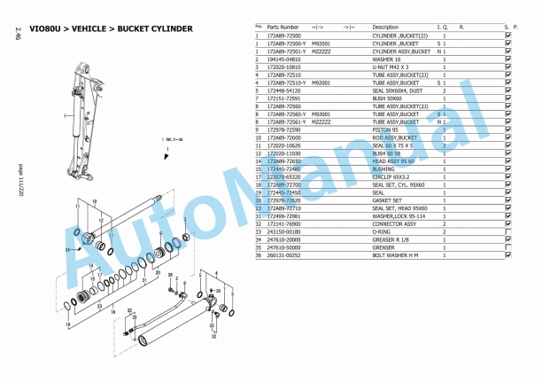 Yanmar ViO80U Mini Excavator Parts Catalog-2