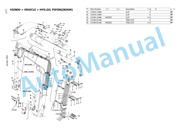 Yanmar ViO80U Mini Excavator Parts Catalog-3