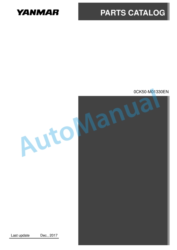Yanmar ViO82 Excavator Parts Catalog