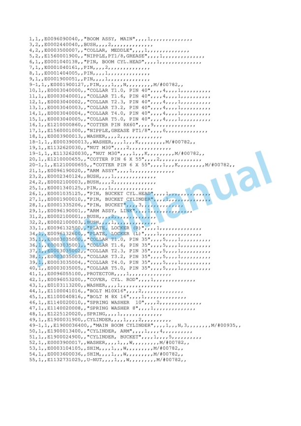 Yanmar YB201(U) Excavator Parts Catalog Y00K2032-2