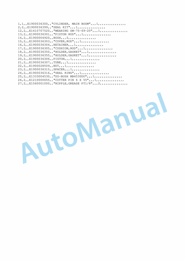 Yanmar YB201(U) Excavator Parts Catalog Y00K2032-3