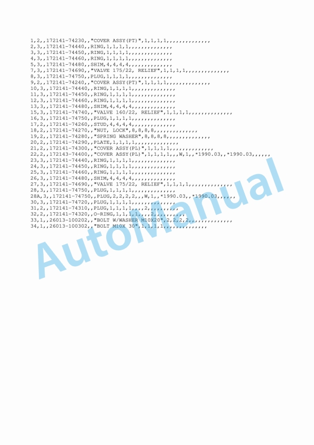 Yanmar YB221U, YB221UZ, B22, B22-1 Crawler Backhoe Parts Catalog Y00K2282-3
