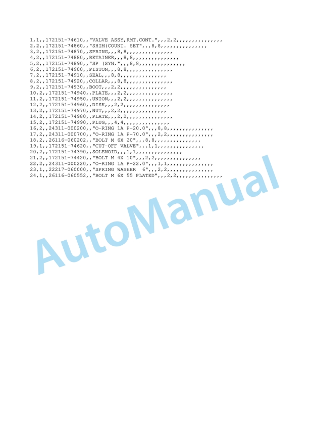 Yanmar YB271, B27, B27-1 Crawler Backhoe Parts Catalog Y00K2292-3