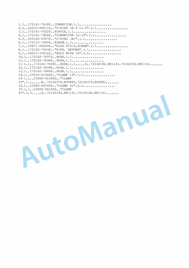 Yanmar YB271, B27, B27-1 Crawler Backhoe Parts Catalog Y00K2292-5