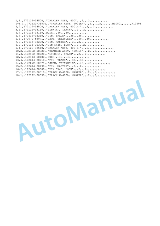Yanmar YB301-1, YB301-2, YB351-1, YB351-2 Crawler Backhoe Parts Catalog Y00K2013-5