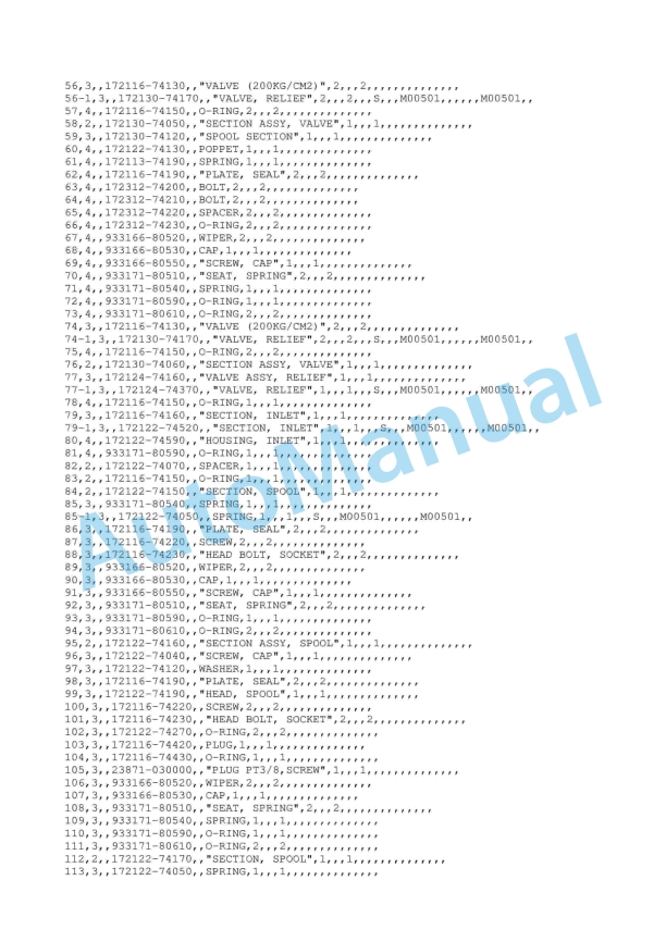 Yanmar YB401, YB401-2 Crawler Backhoe Parts Catalog Y00K2042-3