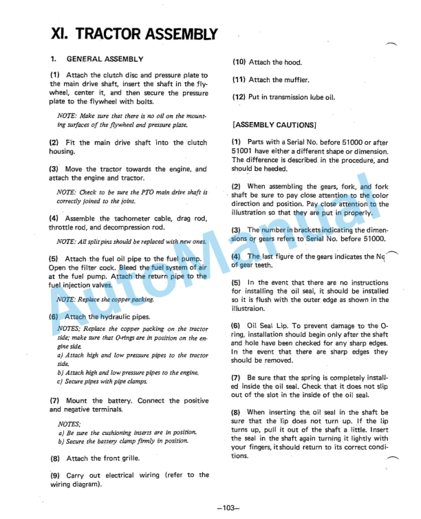 Yanmar YM135, YM135D, YM155, YM155D Diesel Tractor Service Manual 3 Yanmar YM135, YM135D, YM155, YM155D Diesel Tractor Service Manual - Image 3