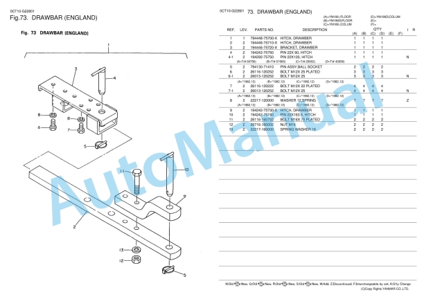 Yanmar YM186, YM186D Tractor Parts Catalog 5 Yanmar YM186, YM186D Tractor Parts Catalog - Image 5