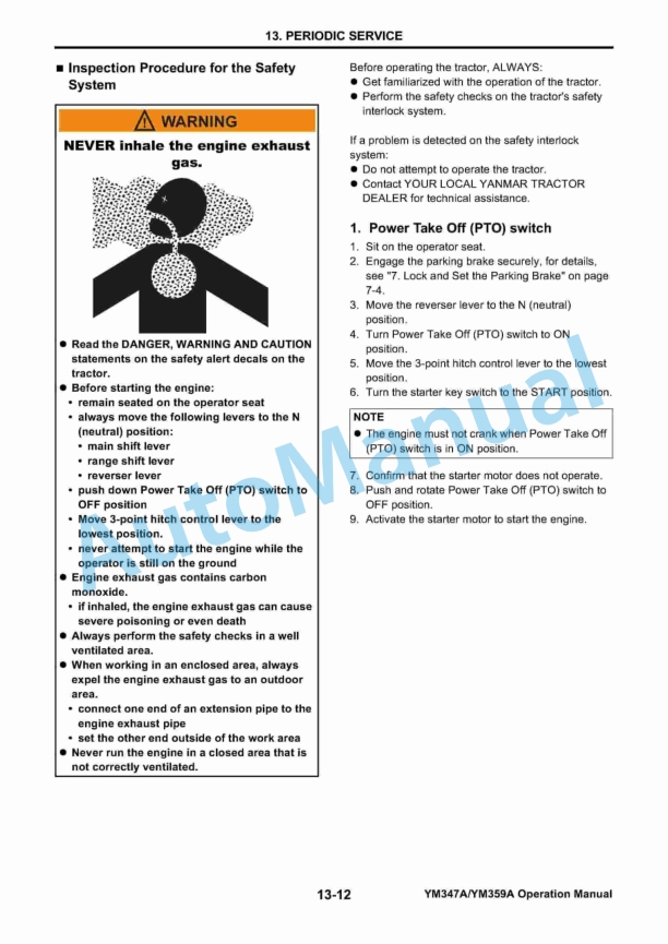 Yanmar YM347A, YM359A Compact Tractor Operation Manual 3 Yanmar YM347A, YM359A Compact Tractor Operation Manual-3