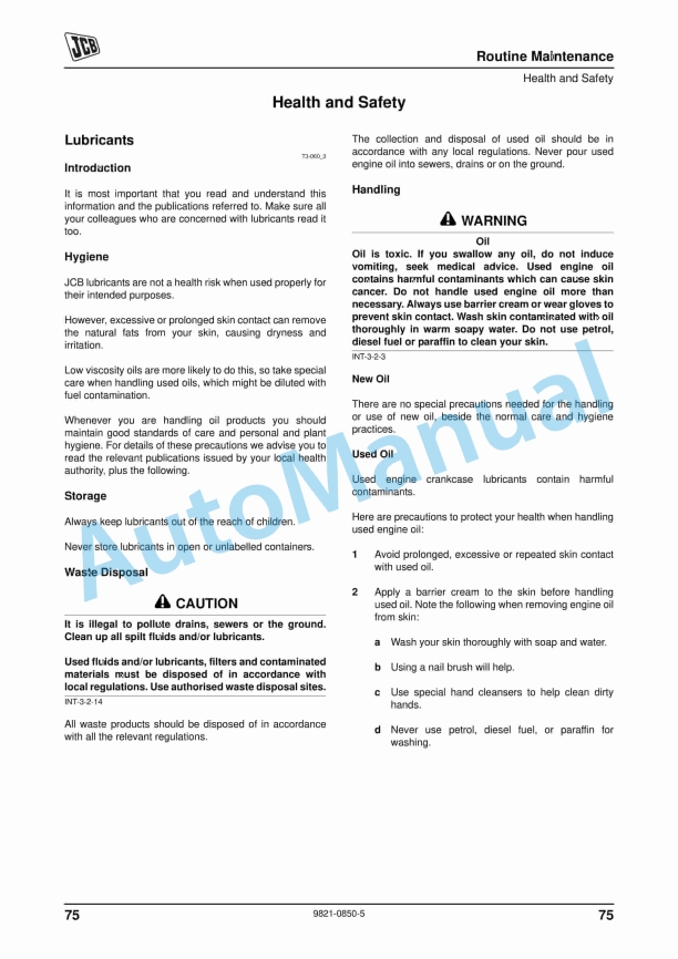 JCB 1000D Workmax Operator Manual 9821-0850 2 JCB 1000D Workmax Operator Manual 9821-0850-2