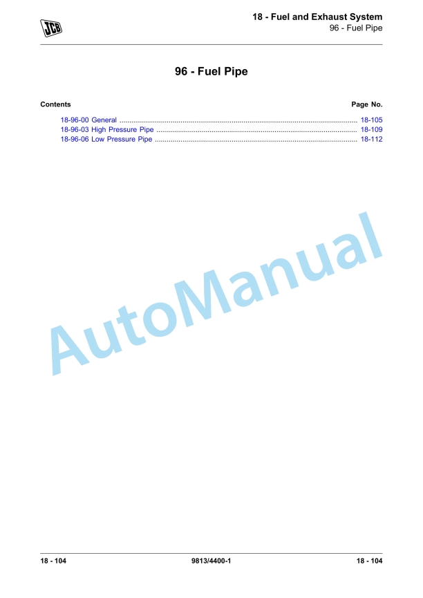 JCB 110W Hydradig Service Manual 9813-4400 4 JCB 110W Hydradig Service Manual 9813-4400 - Image 4