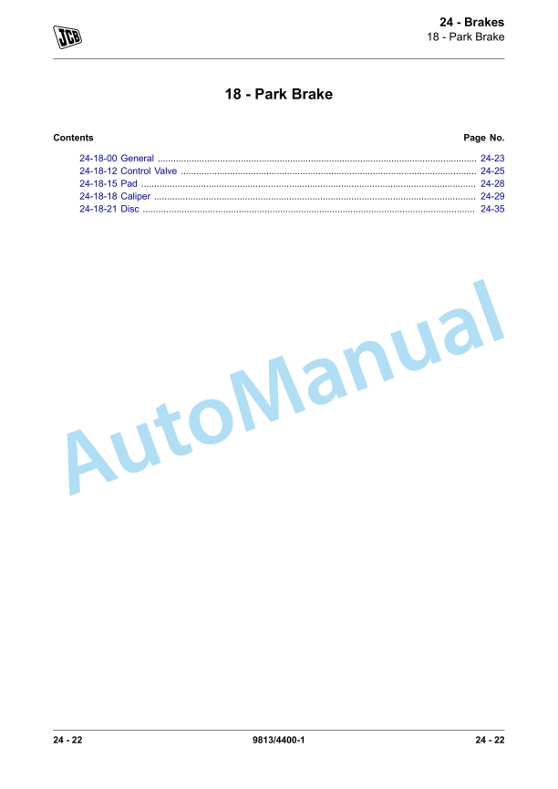 JCB 110W Hydradig Service Manual 9813-4400 5 JCB 110W Hydradig Service Manual 9813-4400 - Image 5