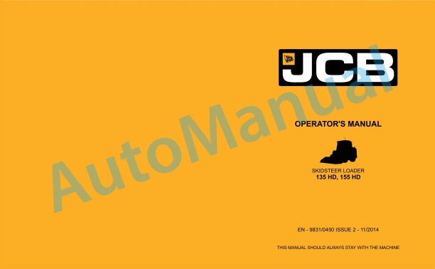 JCB 135 HD, 155 HD Operator Manual 9831-0450