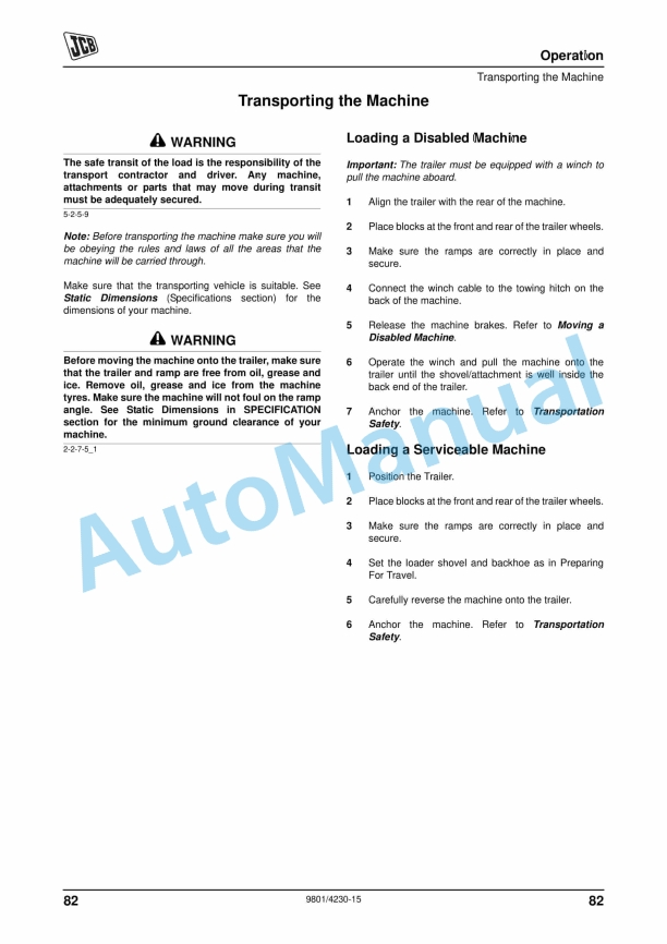 JCB 1CX Operator Manual 9801-4230 2 JCB 1CX Operator Manual 9801-4230 - Image 2