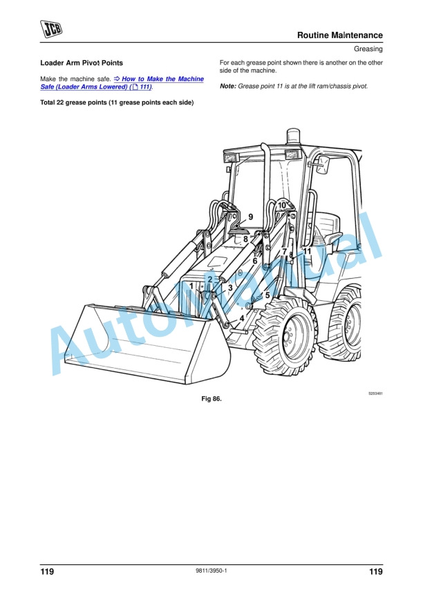 JCB 1CX Operator Manual 9811-3950 3 JCB 1CX Operator Manual 9811-3950 - Image 3