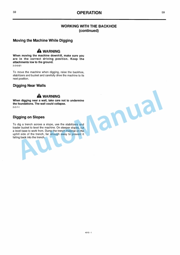JCB 208S Minimaster Operator Manual 9801-4210-2