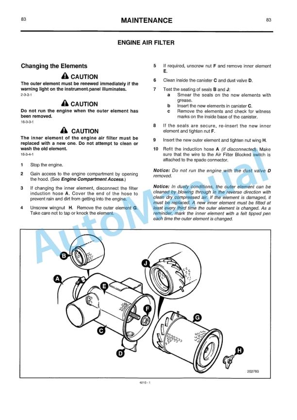 JCB 208S Minimaster Operator Manual 9801-4210-3