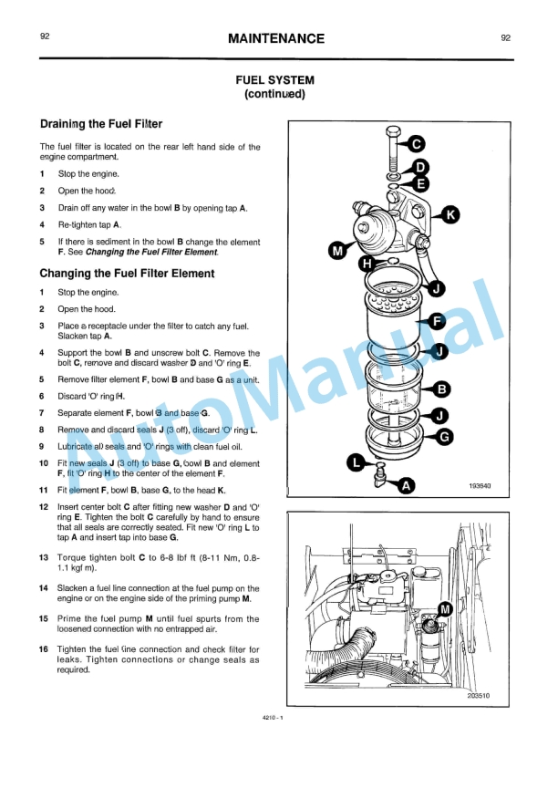 JCB 208S Minimaster Operator Manual 9801-4210-4