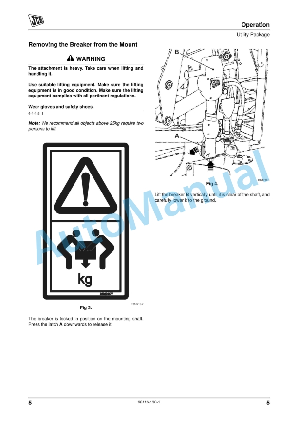JCB 2CX - Utility Package Operator Manual 9811-4130 3 JCB 2CX - Utility Package Operator Manual 9811-4130 - Image 3