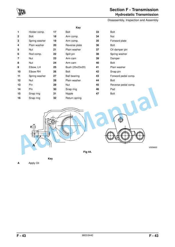 JCB 331HST, 335 HST Service Manual 9803-9440 4 JCB 331HST, 335 HST Service Manual 9803-9440 - Image 4