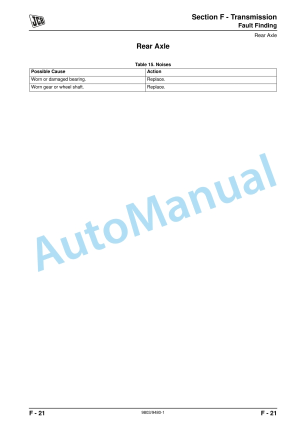 JCB 354, 360 Tractor Service Manual 9803-9480 3 JCB 354, 360 Tractor Service Manual 9803-9480 - Image 3