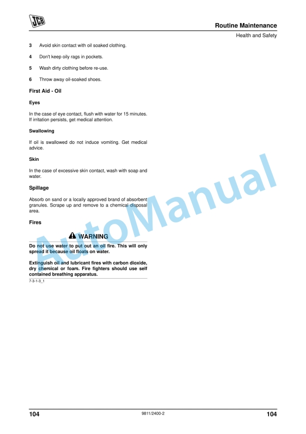 JCB 3C Backhoe Loader Operator Manual 9811-2400 2 JCB 3C Backhoe Loader Operator Manual 9811-2400 - Image 2