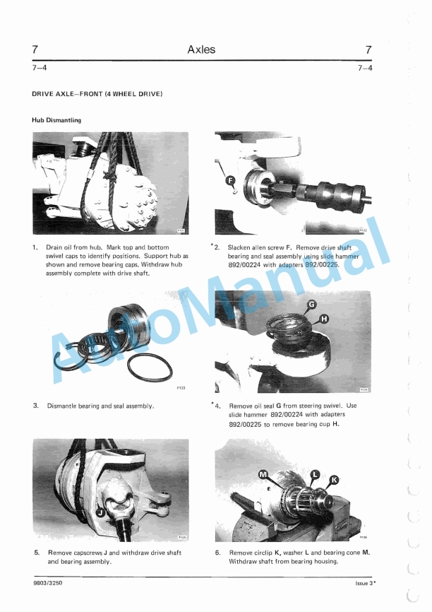 JCB 3CX, 4CX 290000 to 400000 Backhoe Loader Service Manual 9803-3250-4