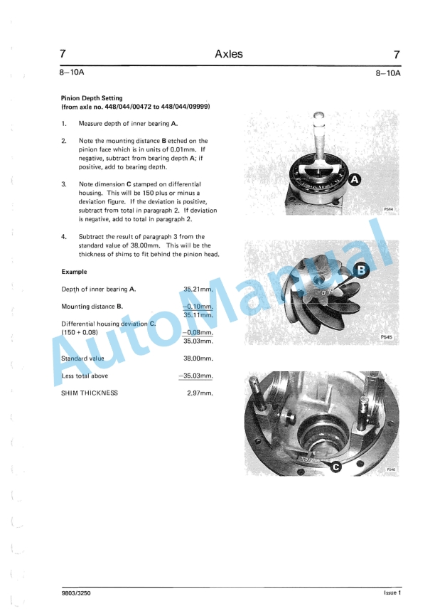 JCB 3CX, 4CX 290000 to 400000 Backhoe Loader Service Manual 9803-3250-5
