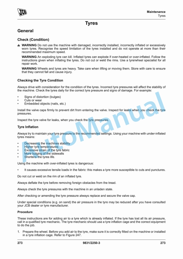 JCB 3CX, 4CX Backhoe Loader Operator Manual 9831-2250 4 JCB 3CX, 4CX Backhoe Loader Operator Manual 9831-2250 - Image 4