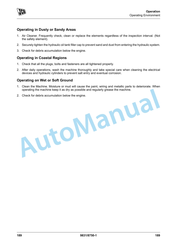 JCB 3CX, 4CX Backhoe Loader Operator Manual 9831-8750 2 JCB 3CX, 4CX Backhoe Loader Operator Manual 9831-8750 - Image 2