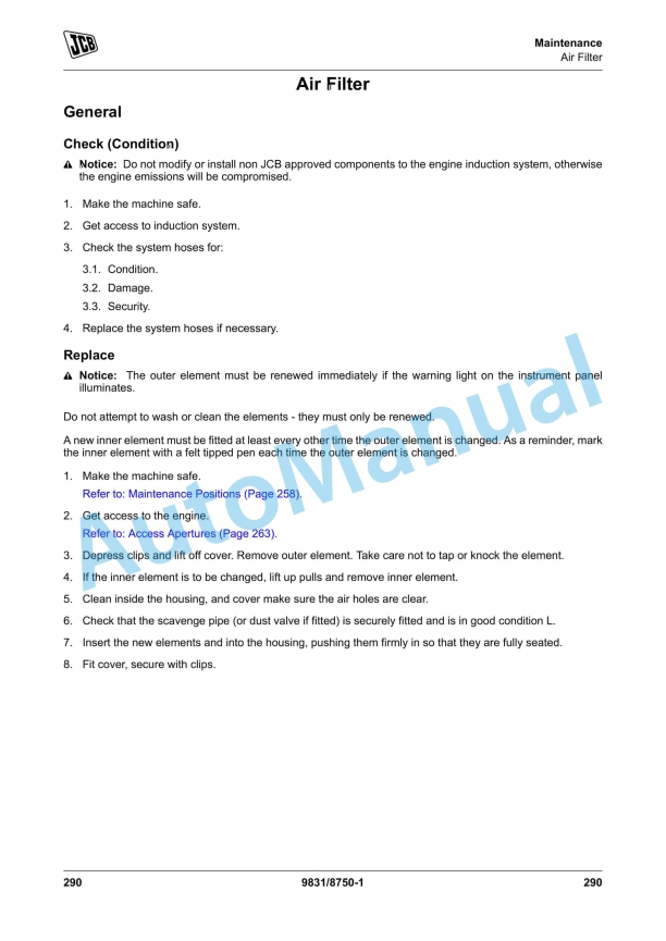 JCB 3CX, 4CX Backhoe Loader Operator Manual 9831-8750 4 JCB 3CX, 4CX Backhoe Loader Operator Manual 9831-8750 - Image 4