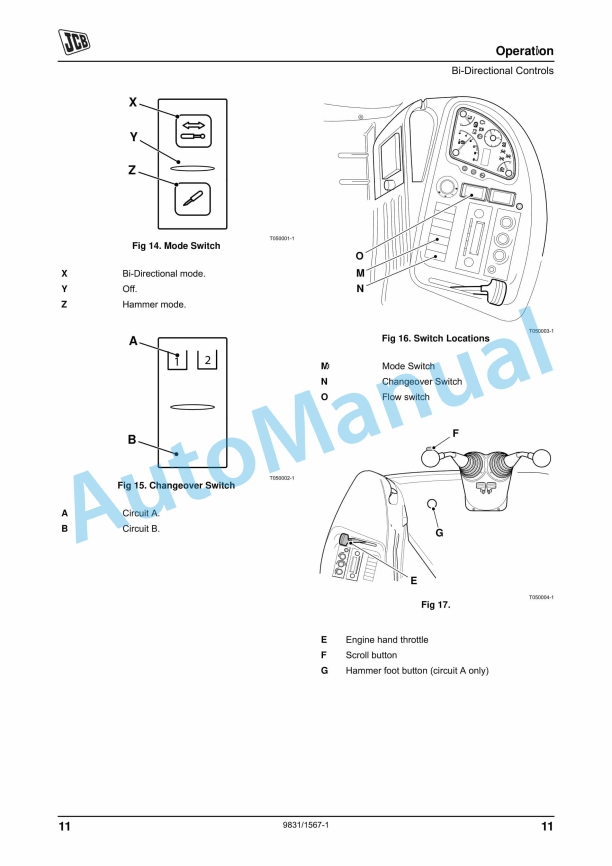 JCB 3CX, 4CX Bi-Directional Specials Operator Manual 9831-1567-1 3 JCB 3CX, 4CX Bi-Directional Specials Operator Manual 9831-1567-1-3