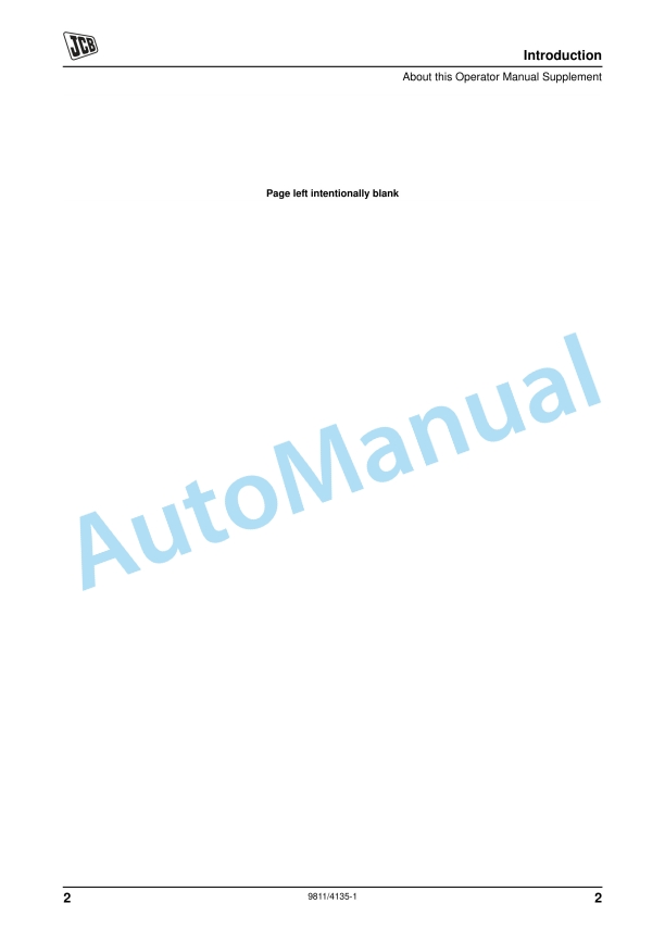 JCB 3CX, 4CX Hose Reel Operator Manual 9811-4135 2 JCB 3CX, 4CX Hose Reel Operator Manual 9811-4135 - Image 2