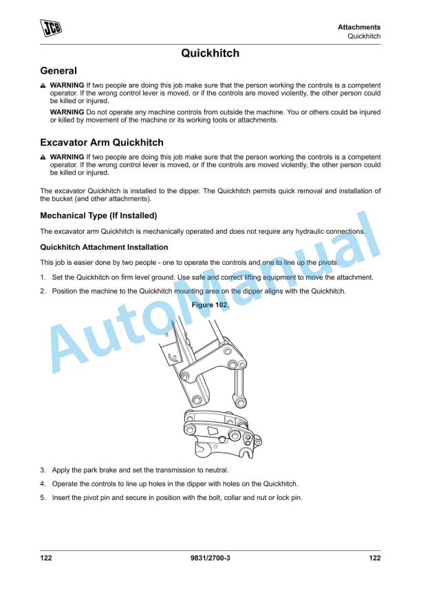 JCB 3CX Backhoe Loader Operator Manual 9831-2700 2 JCB 3CX Backhoe Loader Operator Manual 9831-2700 - Image 2