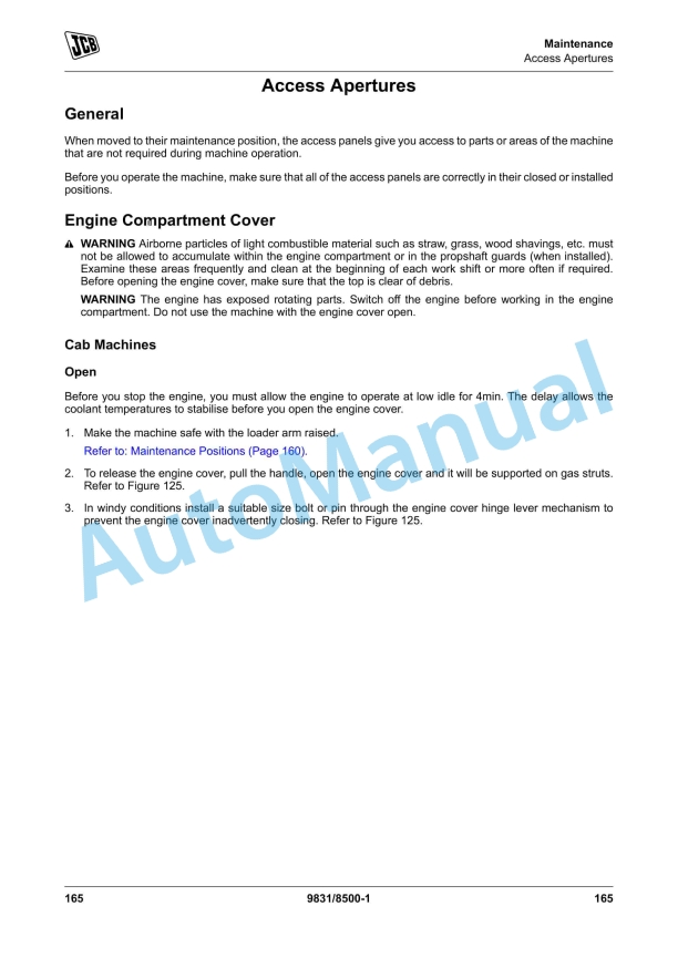 JCB 3CXG Backhoe Loader Operator Manual 9831-8500 3 JCB 3CXG Backhoe Loader Operator Manual 9831-8500 - Image 3