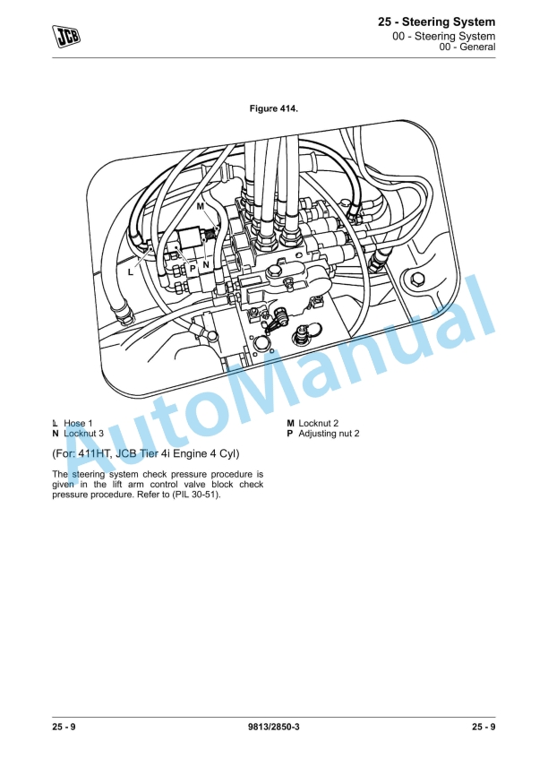 JCB 411HT, 413S, 417HT Service Manual 9813-2850 2 JCB 411HT, 413S, 417HT Service Manual 9813-2850 - Image 2