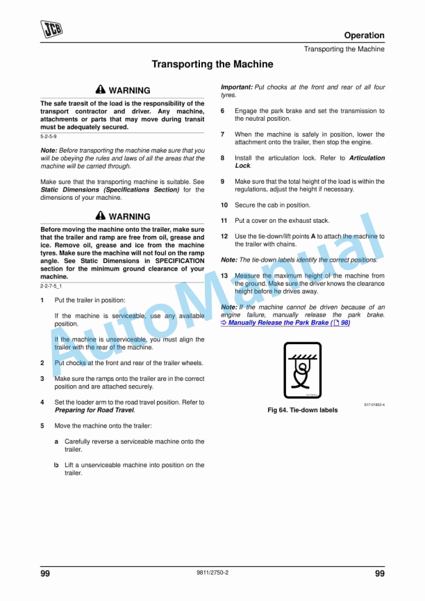 JCB 467 Operator Manual 9811-2750 2 JCB 467 Operator Manual 9811-2750 - Image 2