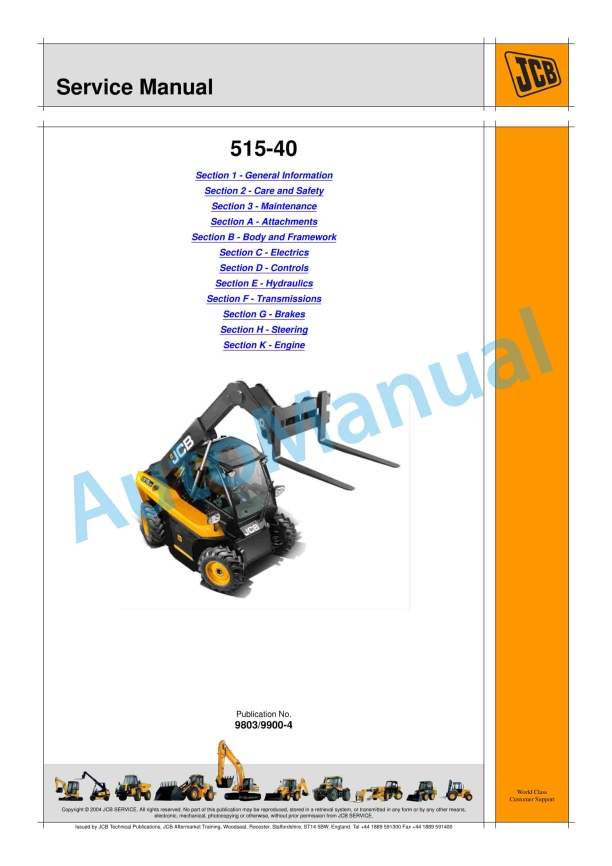 JCB 515-40 Service Manual 9803-9900