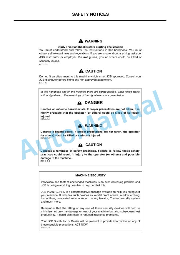 JCB 520-55 RS Construction to 526S Operator Manual