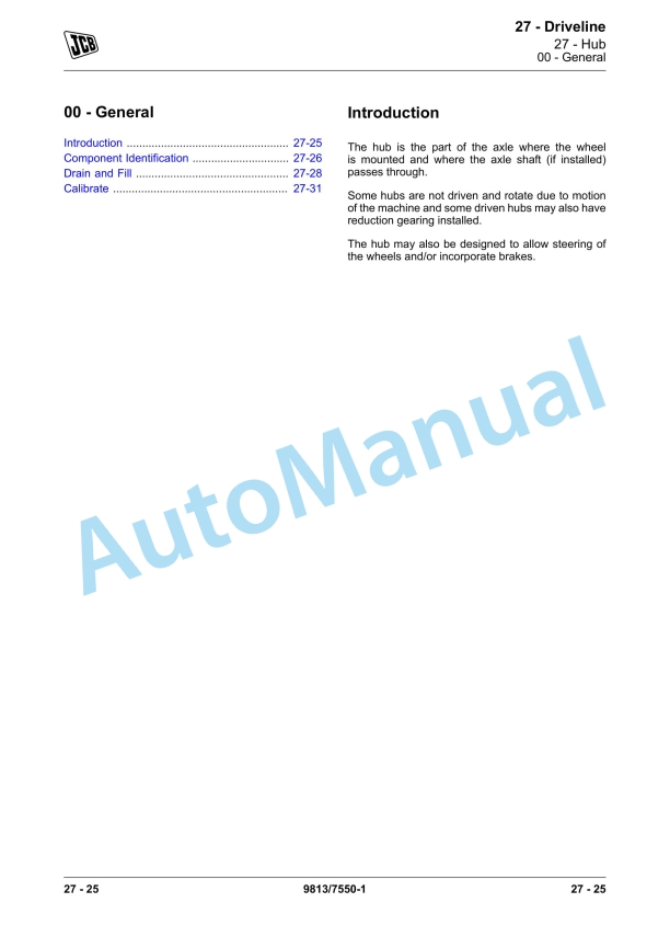 JCB 527-58 T4F Loadall Service Manual 9813-7550 2 JCB 527-58 T4F Loadall Service Manual 9813-7550 - Image 2